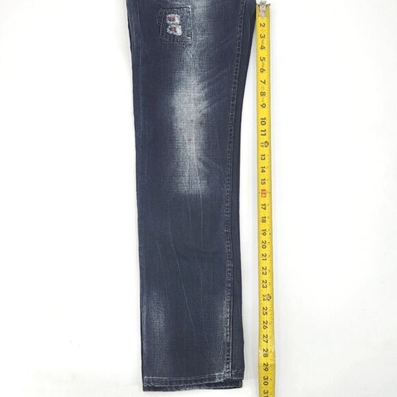 Jack & Jones O Yanker Raymond Jeans Size 28x32 Men Distressed Black Straight Leg - Picture 7 of 10